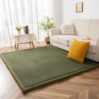 MAXYOYO Baby Play Mat, 1.2" Thick Memory Foam Soft Padded Carpet with Non-Slip Backing, 3x5 ft Japanese Tatami Rug Living Room for Kids, Toddler, Children, Nusery(Olive Green)