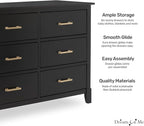 Dream On Me Cleo Double Dresser in Black W Gold