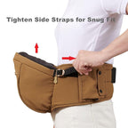 SUNVENO Baby Hip Carrier with Hip Seat, CPC-Certified, Ergonomic Infant Carrier for Newborns & Toddlers up to 45 lbs, Adjustable Waistband, Multiple Pockets, All-Season, Brown