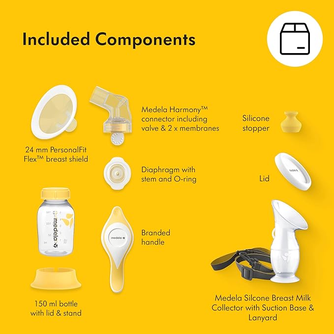 Medela Perfect Pair Bundle with Medela Harmony Manual Breast Pump & Silicone Breast Milk Collector, Lightweight and Discreet, Made Without BPA