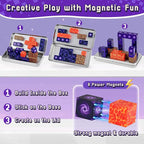 3 otters 32PCS Magnetic Building Blocks, Magnetic Cubes Portal Travel Toys for Kids Construction Sensory Toys for Toddler 3 4 5 6 7 8