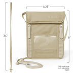 VENTURE 4TH Passport Holder Neck Wallet with RFID Blocking Nylon Lining - Hidden Neck Pouch for Travel (Sleek Beige)