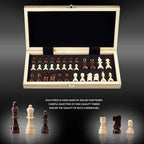Amerous Chess Set, 12"x12" Folding Wooden Standard Travel International Chess Board Game Set with Magnetic Crafted Pieces For 2 Players