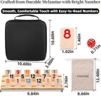 Upgraded Rummy Cube Game Set 6-8 Players with 8 Wooden Holders and 214 Rummy Tiles, Travel Family Board Game for Adults and Kids