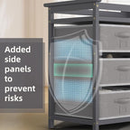 Glaf Baby Changing Table with 6 Storage Drawers and Pad Topper Modern Diaper Change Station Changing Table Dresser for Newborn Baby and Infant (Grey)