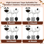 Black and White High Contrast Baby Toys - Sensory Infant Hanging Carseat & Stroller Toy for Newborns 0-6,6-12Months Perfect Easter Birthday & Baby Shower for Babies Boys Girls