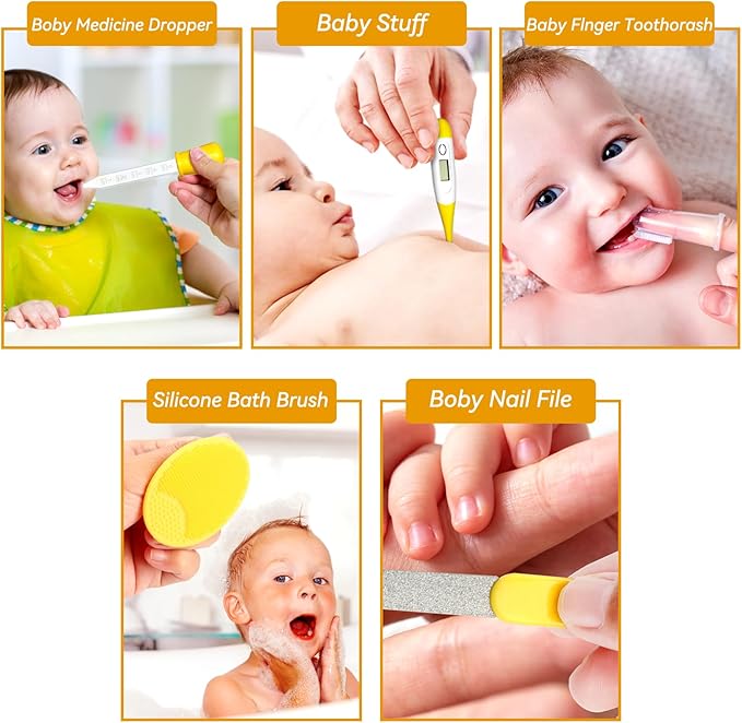 Baby Healthcare and Grooming Kit, Portable Baby Safety Care Set, Baby Essentials kit for Newborn(Yellow 20 in 1)