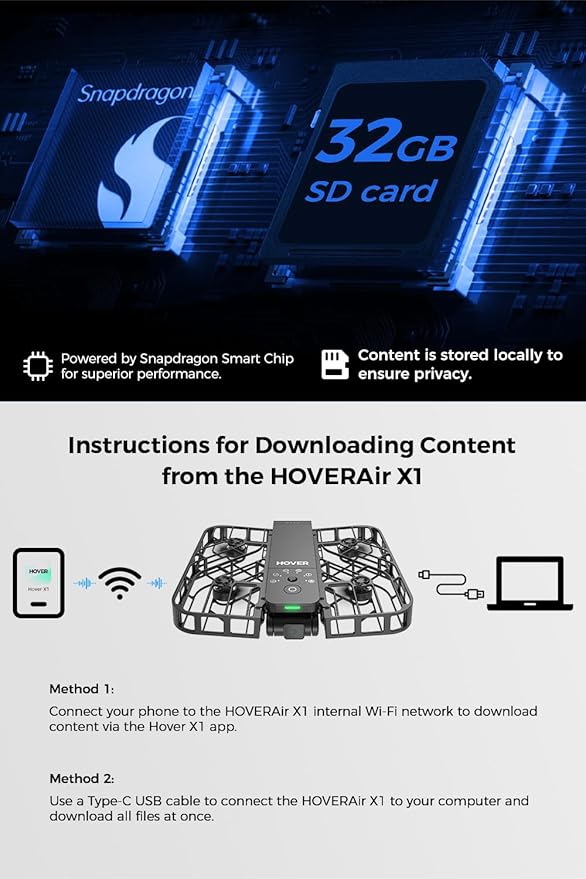 X1 Drone with Camera, Self-Flying Camera Drone with Follow Me Mode, Foldable Mini Drone with HDR Video Capture, Palm Takeoff, Intelligent Flight Paths, Hands-Free Control Black (Standard)