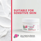 Organic Nappy Cream - Newborn Diaper Care - Gentle Care Diaper-Cream, Natural Moisturizer Zinc Oxide Ointment for Kids Sensitive Skin - Baby Rash (8.45fl oz)