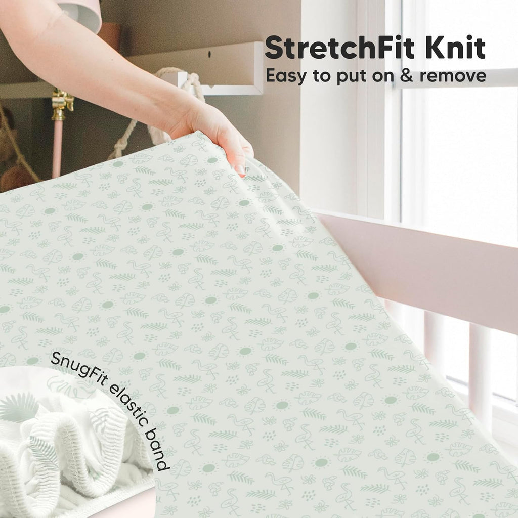 KeaBabies 2-Pack Baby Crib Sheets for Boys, Girls - 52x28 Viscose Derived from Bamboo Toddler Bed Sheets Neutral, Fitted Crib Mattress Cover for Standard Baby Bedding, Soft & Cozy (Tropic Oasis)