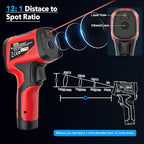 Infrared Thermometer Temperature Gun, TEMIRUP Digital Laser Temperature Gun with Probe for Cooking, Pizza Ovens, Griddles, Meat, HVAC, Non-Contact IR Temp Gun with Adjustable Emissivity, -40°F~1472℉
