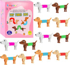 Robot dog,Dog pop tubes,Toy Dog,Animal pop Tubes,Fidget Toys for Kids,Sensory Toys for Kids 5-7,Dog Party Favors,autism sensory products,sensory toys for kids with autism,toys for ages 5-7（12Pcs Dog）