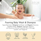 SoCal Suds & Company - 2-in-1 Organic Foaming Baby Shampoo & Body Wash Refill- Natural Botanical Castile Soap Baby Wash Sensitive Skin, Newborn Nourishing Soothing Ingredients - Soft Citrus, 32oz