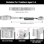 Accmor Toddler Waist Leash Belt, Reflective Baby Anti Lost Wrist Link, Kids Walking Harnesses Children Wristband Tether Leashes with Lock for Boys Girls Ages 1-4 to Outdoor Travel (Black)