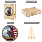 KAAYEE Wooden Puzzles for Adults, 3D Vision Effect Bald Eagle Wooden Jigsaw Puzzle Unique Shape Wood Puzzle Adult, 3D Effect Flat Puzzle Birthday Gifts Family Game (XL-17.3 * 17.3 in-450pcs)