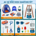 Meland Kids Camping Set with Tent - Camping Gear Toy with Pretend Play Outdoor Toy for Toddlers Birthday Gift