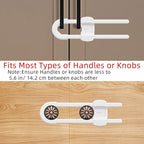 (3 pack white) 4 button Cabinet Locks, U-Shaped Proofing Drawers Safety Child Locks Adjustable, for Wardrobe,Kitchen,Bathroom,Drawer,Fridge,Cupboard Doors Knobs & Handles