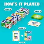 Family Matching Game for Kids & Adults, Block Puzzle Board Games for Boys & Girls Ages 4-8 8-12, 2 Player Card Puzzles for Children 3+ Year Olds