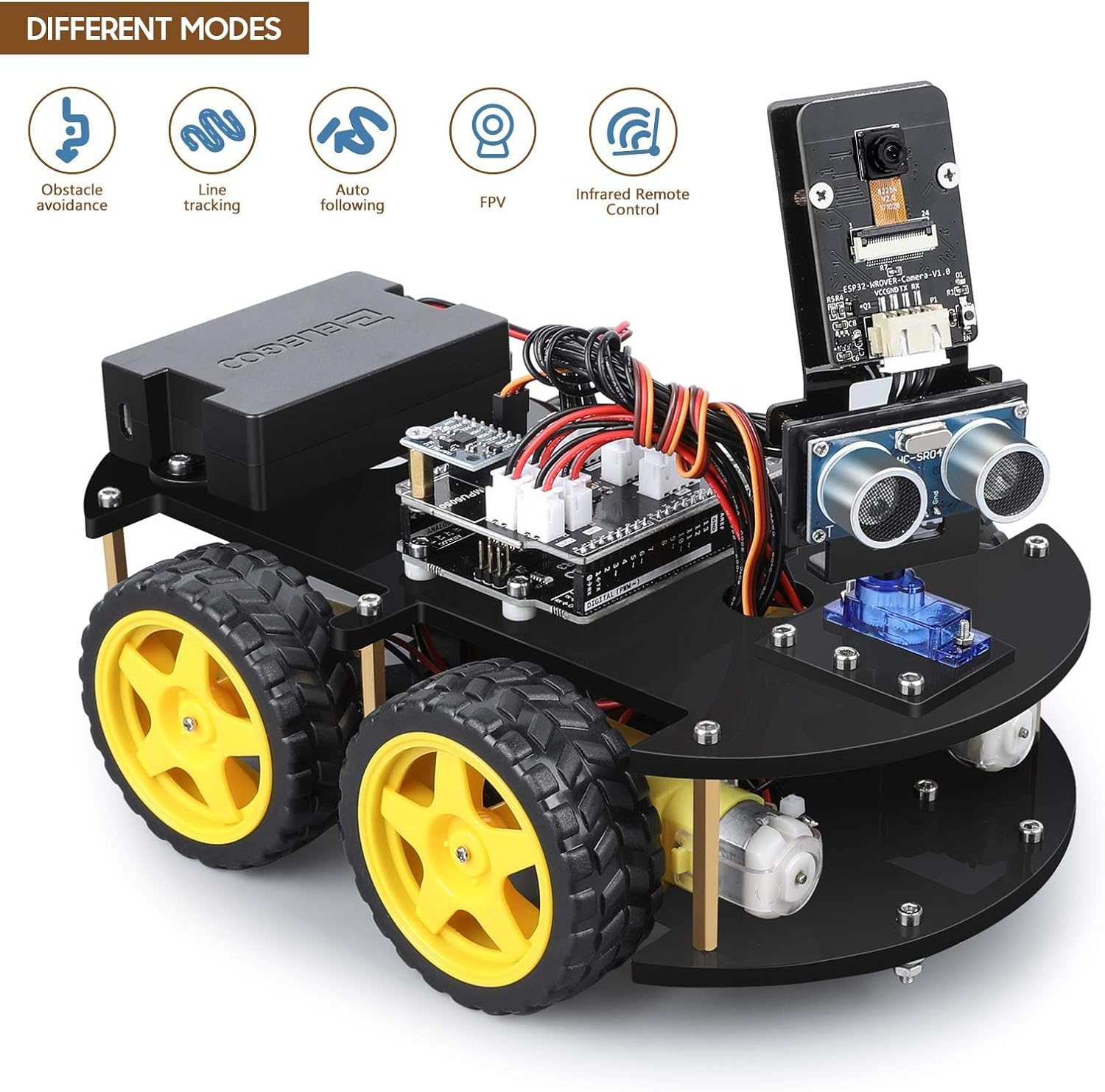 ELEGOO UNO R3 Smart Robot Car Kit V4 for Arduino Robotics for Kids Ages 8-12 12-16 STEM Science Kits Coding Gifts for 8 9 10 11 12 13 14 15 16 Year Old Boys Girls Teens Cool Engineering Building Toys