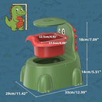 Potty Training Toilet Toddler Potty Chair Kids Boys Girls Dinosaur Animal Comfortable Potties Training Seat for Childrens Ages 1-3 Portable Baby Toilets with Lid Back Easy to Clean Potty Trainer Green