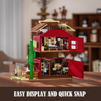 FUNWHOLE Old West Post Office Lighting Building-Bricks Set - 1692 Pcs The Wild West Town Collection Display Set for Adults and West Lovers