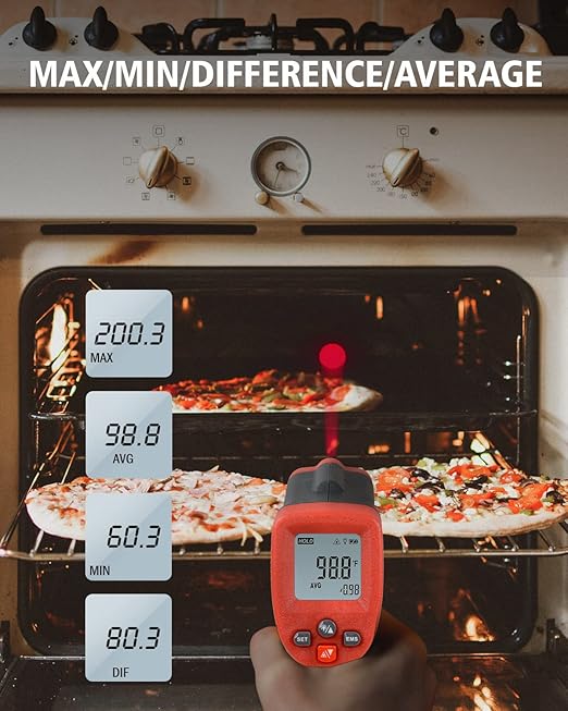Wintact Infrared Thermometer Temperature Gun, Non-Contact Digital Surface Laser Heat Temp Gun for Kitchen Cooking Food Pizza Oven Grill Fridge -58℉ to 788℉