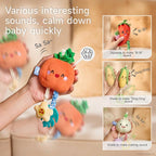 TUMAMA Hanging Baby Toys, 4 Pack Vegetable Crib Stroller Baby Gym Mobile Plush Toys, Early Baby Cognitive Sensory Hanging Rattle Toys with Teether. Suitable for Babies 0, 3, 6, 9, 12 Months