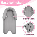 Pro Goleem Car Seat Head Support Infant, Soft Infant Car Seat Insert, 2 in 1 Carseat Head Support for Toddler, Perfect for Car Seat, Stroller, Swing, Bouncer, Pink and Gray