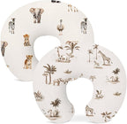 Nursing Pillow Covers 2 Pack, Breastfeeding Pillow Slipcovers Soft and Stretchy, Nursing Covers for Baby Girls Boys Newborn