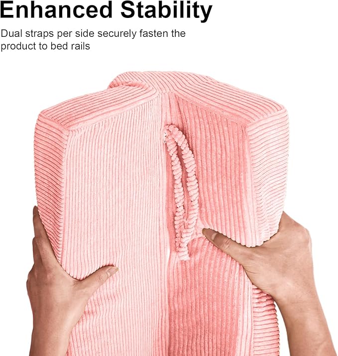 Bed Rail Bumpers Protector, Hospital Bed Rails Padding, Loft Beds and Bunk Beds Bumpers Protector, Premium Soft Memory Foam - Anti-Bump | Fall Prevention, Size 35.4 x 5.5 x 7.9 Inches, Pink