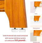 NNN 42" Commercial Teak Shower Bench - 8 Non-Slip Leveling Feet & 350 lbs Capacity | Rock-Solid Stability for Seniors & Spa Safety | Waterproof Design for Saunas/Outdoor Pools (Patented)