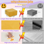 jela Foam Blocks 6Pcs Soft Play Equipment Luxury Miss Fabric, Toddler Climbing Toys Indoor Soft Play Climbing for Toddlers, Lightweight Climbing Blocks for Babies, Kids, Climb and Crawl Foam Playset