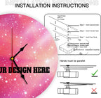 Generic Custom Wall Clock Personalized Clocks with Photo Text Logo That PVC Customized Round Silent Clock for Living Room Wedding Friend Family Lover, 10inch-25cm