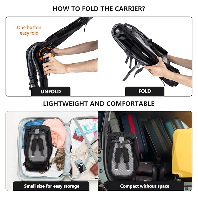 Baby Shoulder Carrier Baby Hiking Backpack Carrier with Rain Cover Sun Shade for Child Safe Backrest and Toddler Ergonomic Seat Holds 40 Pound for Children Between 6 Months-3 Years Old Babies