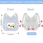 Accmor Toddler Harness Leash, Collapsible Kids Leash + Anti Lost Wrist Link for Outdoor Travel, Cute Excavator Child Walking Harness Tether Wristband Assistant Strap Belt Protector for Baby Boys