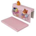 Baby Bath Kneeler and Elbow Rest Pad Set, Non-Slip Painless Thick Kneeling Pad - Foam Kneeling Pad for Bathing Babies - Knee Saver & Arm Support with 4 Pockets Toy Organizer (Large, Baby Pink)