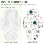 2 in 1 Infant Car Seat Insert, Car Seat Head Support Baby Girls Boys, Soft Newborn Carseat Insert Cushion, Perfect for Carseats, Strollers, Swings (White Animals)