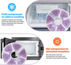 Breast Therapy Ice Packs, Hot and Cold Breast Pads, Breastfeeding Essentials Large Gel Bead Packs for Moms, 2 Pack (Purple, M)