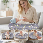 Nursing Pillow, Breastfeeding Pillow with Removable Cotton Cover, Baby Feeding Pillow for Mom Easier Breast Feeding and Bottle Feeding, Breastfeeding Support Cushion for Newborn (Sloth)