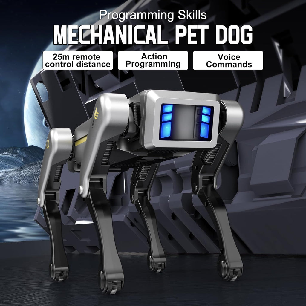 Robot Dog, AI Dog, AI Smart Pet, Will Dance and Kungfu, Voice/App/Remote Control, Support Action Programming, AI Robot Ideal Gift for Adults/Kids