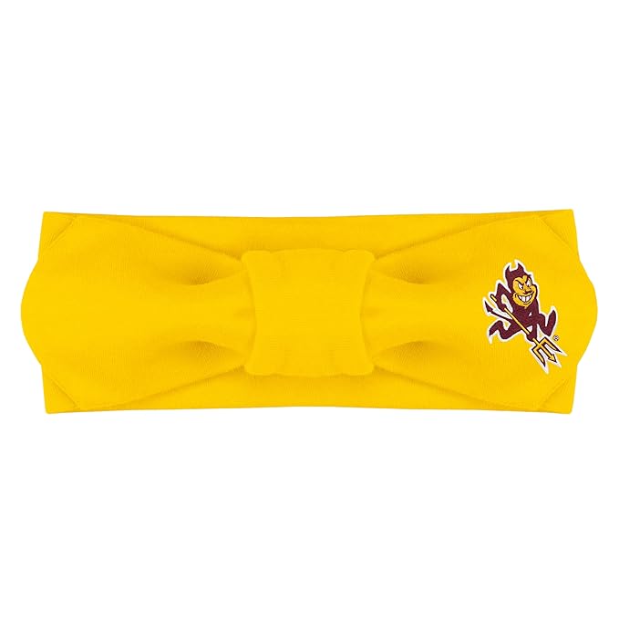 Creative Knitwear Arizona State Sun Devils Infant Girls Gold Solid Hair Knot Headband Embroidered Logo - Size Newborn - 4T