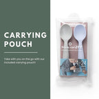 Miniware Silicone Baby Spoon for Training - BPA Free Baby Utensils - Baby Spoons Self Feeding 6 Months | 100% Food Grade Silicone - Modern & Dishwasher Safe Toddler Spoons (Grey and Lavender, 2 Pack)