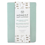 HonestBaby Unisex-Baby Fitted Crib Sheets Set Standard Mattress, 100% Organic Cotton Baby Boys, Girls, Neutral, 1 Pack - SAGE, One Size
