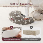Momcozy Innovative Safety Guard Nursing Pillow - Firm & Springy Memory Foam - Stable, Ergonomic Support & Comfort - Wider Breastfeeding Cushion, Adjustable, Removable Cover, Baby Safety Certified