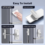 2 Pack Refrigerator Door Lock with Adhesive, No Tools Required, Child Proof Fridge Door Lock for Kids and Pets, Self Adhesive Latch for Freezer, Cabinets, Drawers, Air Oven, Windows (Patent)