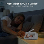 Baby Monitor with Camera and Audio, No WiFi, 5" HD IPS Screen & Remote Pan-Tilt-Zoom, HD Night Vision, 2-Way Talk, Cry Notifications, Temperature Sensor, 5 Lullabies, 1000ft Long Range