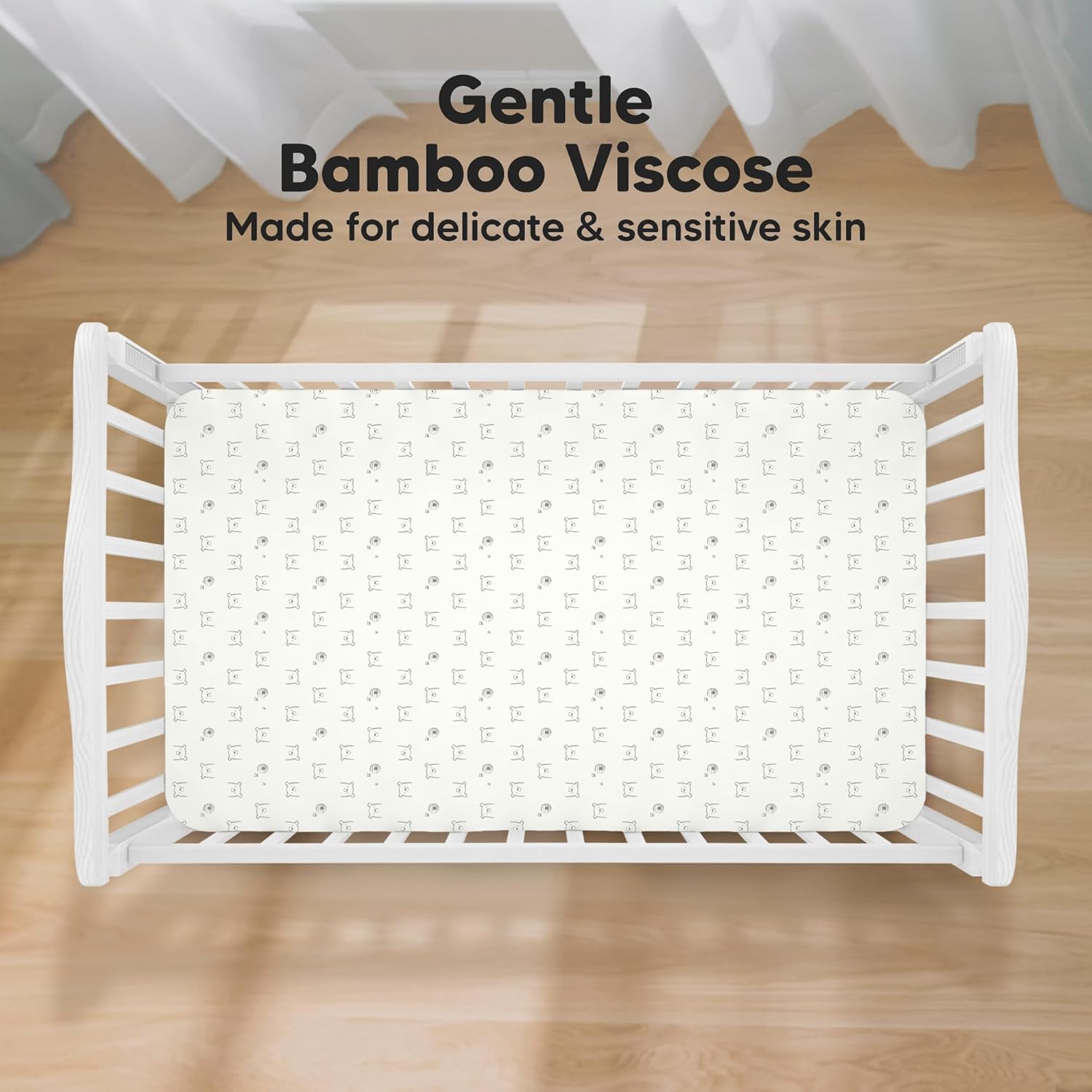 KeaBabies 2-Pack Baby Crib Sheets for Boys, Girls - 52x28 Viscose Derived from Bamboo Toddler Bed Sheets Neutral, Fitted Crib Mattress Cover for Standard Baby Bedding, Soft & Cozy (Bumble Bear)