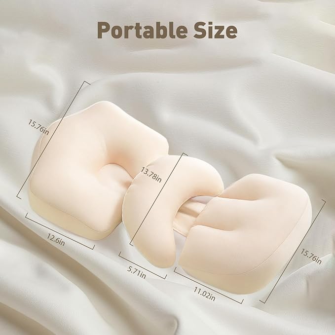 Pregnancy Pillow for Sleeping, Portable Maternity Pillow Double-Side, Belly, Hip, Back Support for Pregnant Women, Maternity Wedge Pillow for Reducing Pregnancy Fatigue- Detachable & Washable