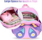 SUN EIGHT Preschool Toddler Backpack for Girls Kids Backpack Cute 3D Cartoon Animal Waterproof Schoolbag for Baby Girl Boy 1-5 Years（Butterfly）