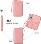 Leather RFID Blocking Passport Holder Travel Wallet, Passport Cover/Travel Wallet for Women/Men with